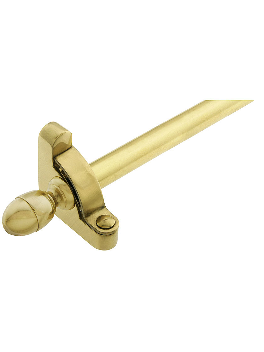 Heritage Acorn Tip Stair Rod - 1/2" Diameter Brass With Standard Brackets
